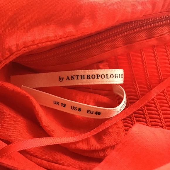 Anthropologie red off shoulder cutouts dress 8 - Picture 7 of 8